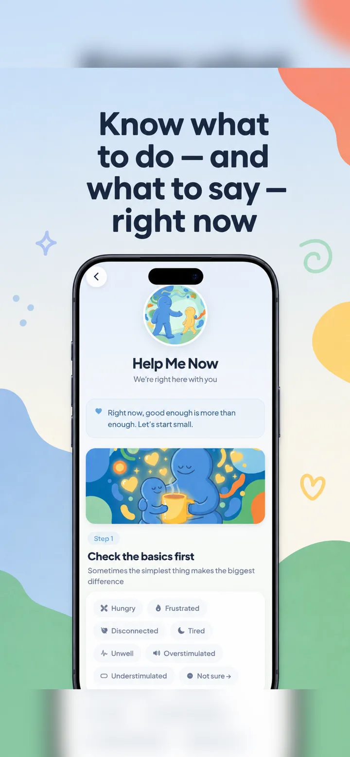 NuGo Help Me Now support screen