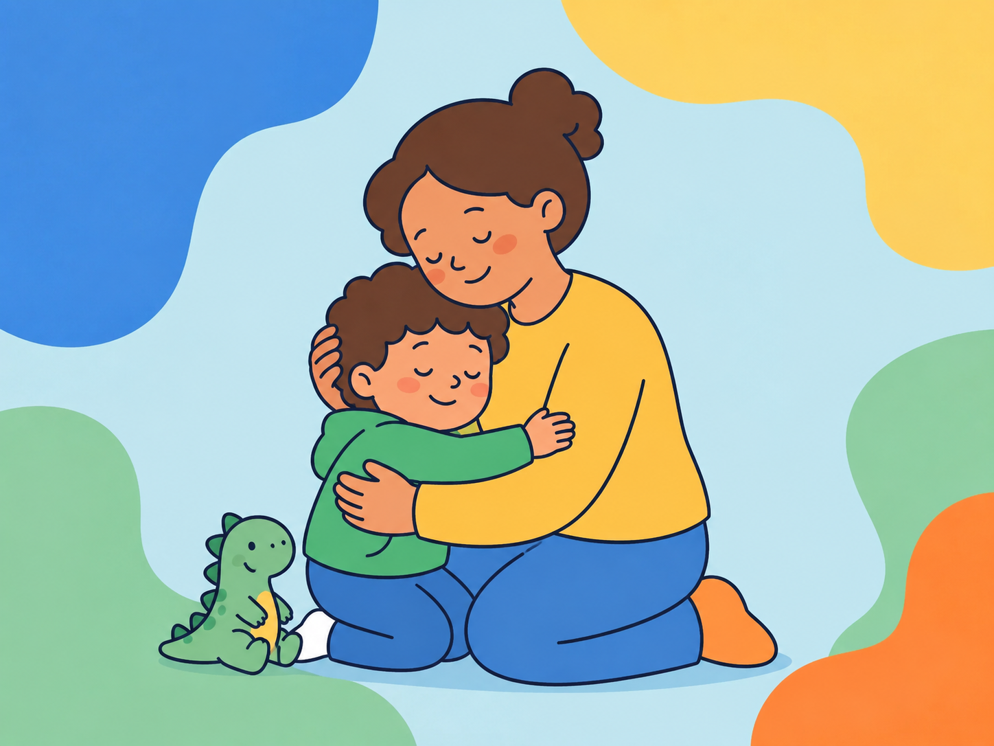 Parent and child sharing a reassuring cuddle